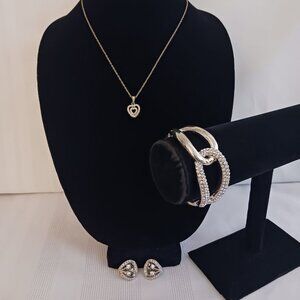 Rhinestone Necklace, Bracelet and Earrings Set